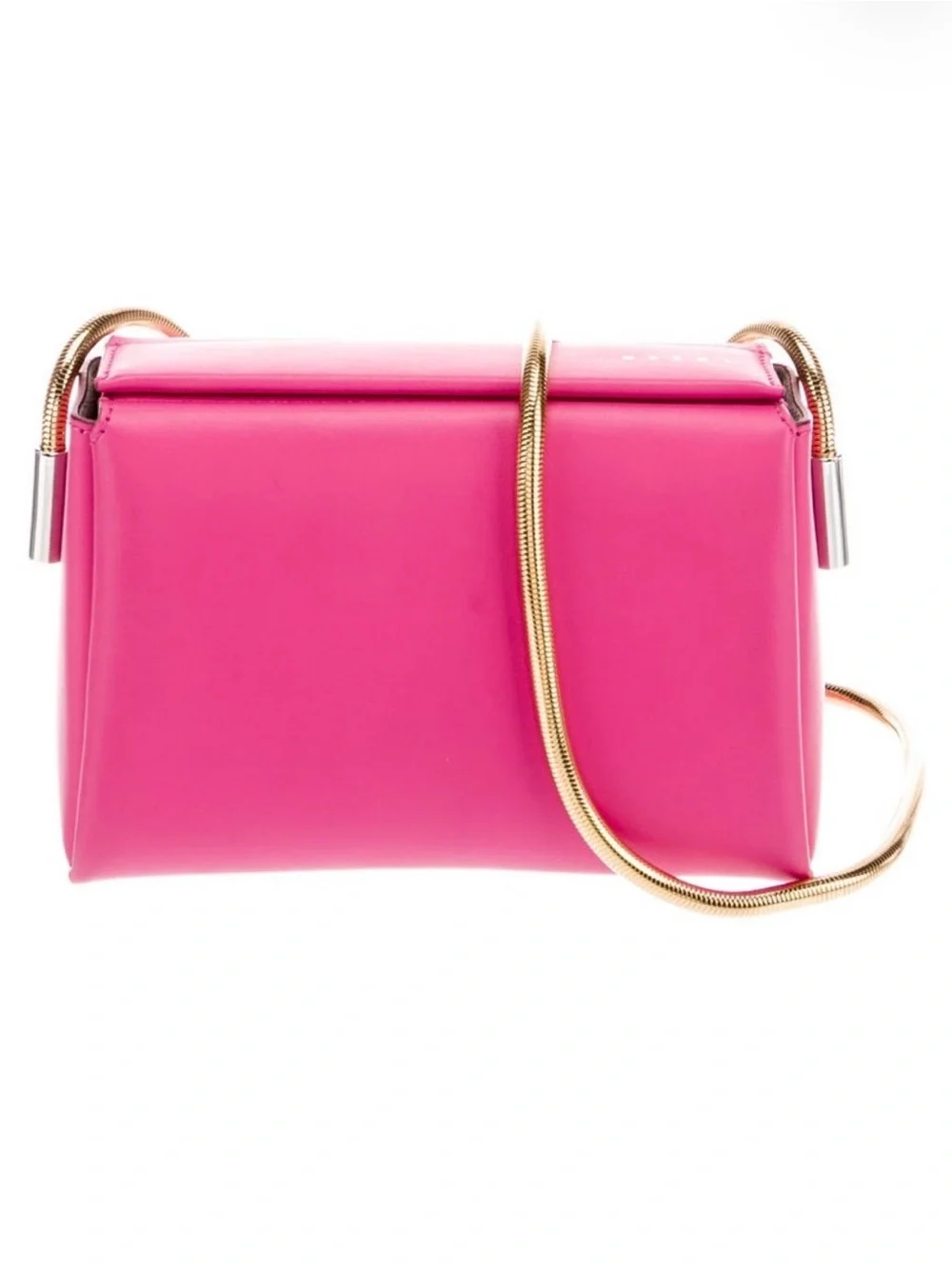 Marni Toggle Pink Leather Crossbody Bag with Gold Chain Strap